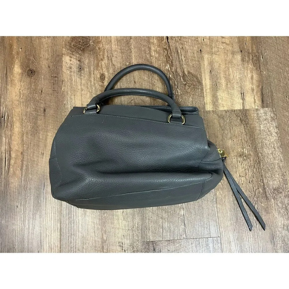 Aimee Kestenberg Leather Snakeskin Print Shoulder Bag Purse Gray 12X15 Gold Tone - Picture 10 of 16